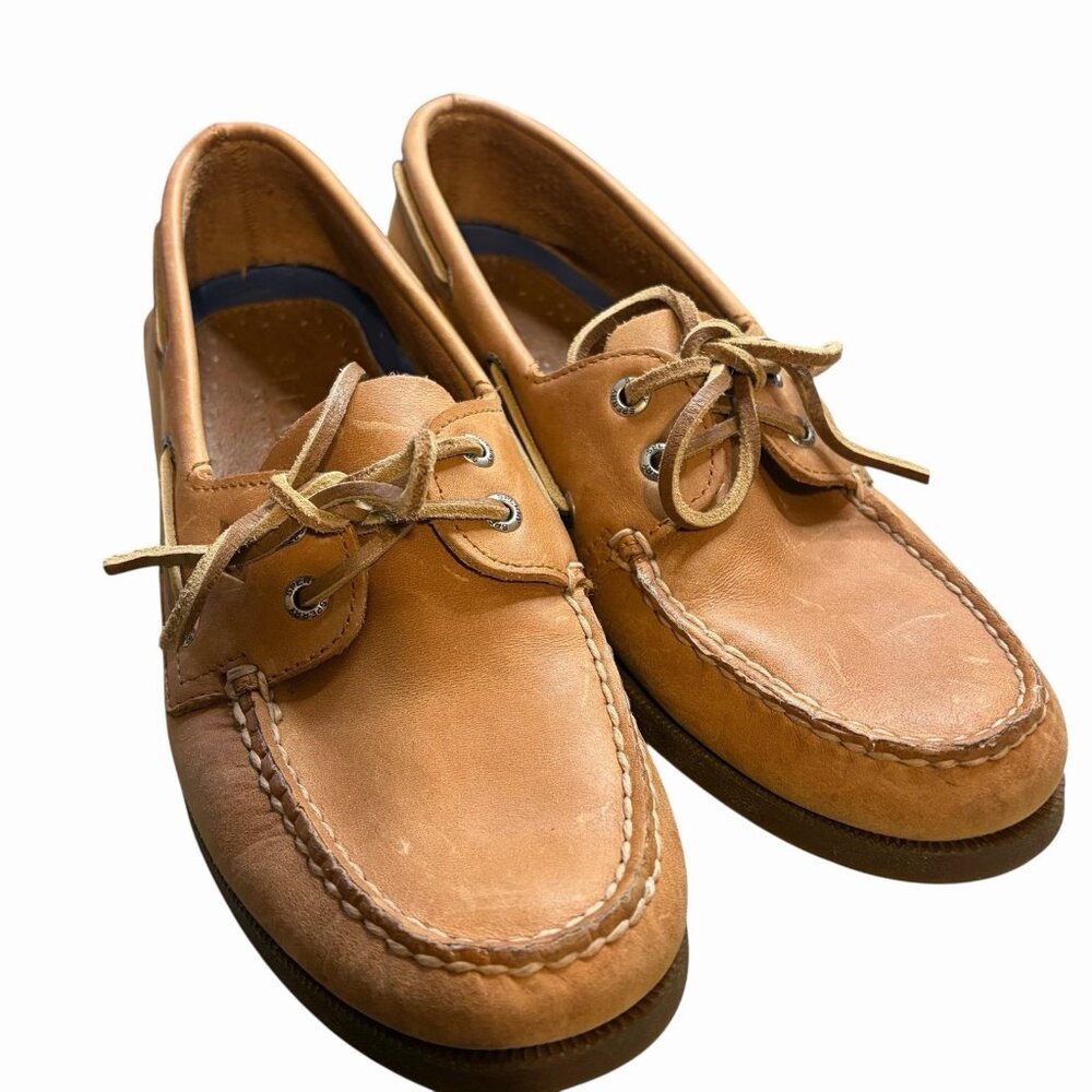 Sperry Top-Sider Men's Tan Leather Boat Shoes Size 9 Casual Comfort